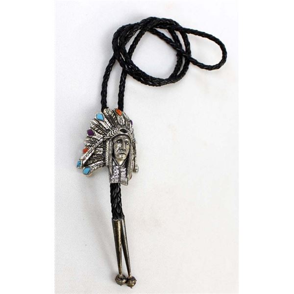 Silver Cloud Sterling Chief Bolo Tie