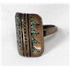 Image 1 : Navajo Old Pawn Sterling Chip Inlay Ring, 10.5