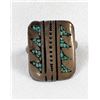 Image 2 : Navajo Old Pawn Sterling Chip Inlay Ring, 10.5