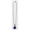 Image 1 : Sterling Lapis Pendant Necklace