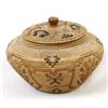 Image 1 : Ethnic Tri-Colored Lidded Basket