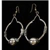 Image 1 : Large Silvertone Hoop Earrings
