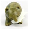 Image 2 : Chinese Carved Serpentine Bear Fetish with Fish