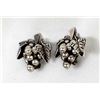 Image 1 : Sterling Silver Grape Cluster Clip-On Earrings