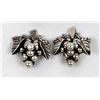 Image 2 : Sterling Silver Grape Cluster Clip-On Earrings