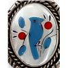 Image 3 : Vintage Navajo Zuni Sterling Inlay Bird Ring, 4