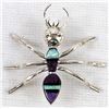 Image 1 : Navajo Sterling Inlay Ant Pin by Richard Begay