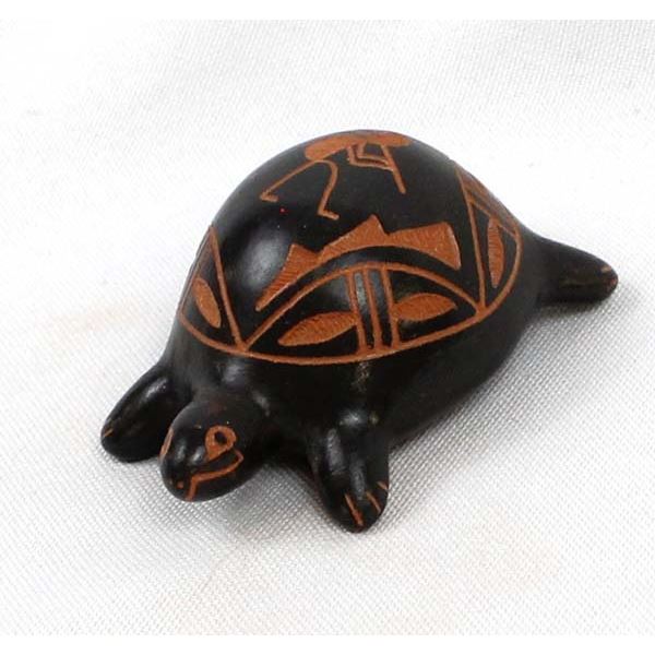 Acoma Hand Painted Ceramic Pottery Turtle, Chino
