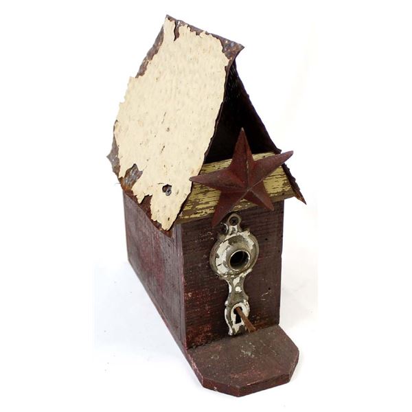 Vintage Texas Star Wood & Metal Birdhouse