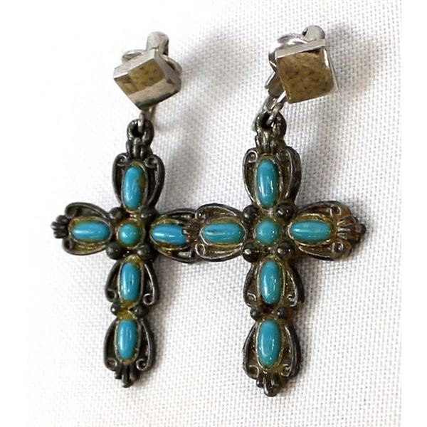 Route 66 Leverback Clip-On Cross Earrings