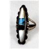 Image 1 : Vintage Navajo Sterling Inlay Ring, Size 7.5