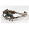 Image 1 : Navajo Sterling Chip Inlay Horse Bracelet