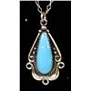 Image 2 : Navajo Sterling Turquoise Pendant Necklace
