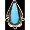 Image 3 : Navajo Sterling Turquoise Pendant Necklace