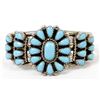 Image 1 : Navajo Sterling Turquoise Cluster Bracelet