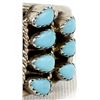 Image 4 : Navajo Sterling Turquoise Cluster Bracelet