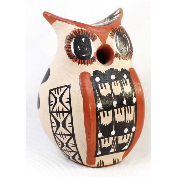 Native American Jemez Pottery Owl by M. Davis