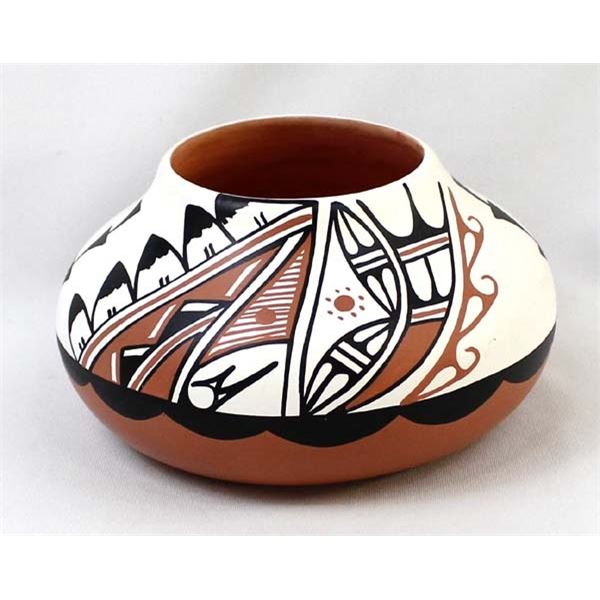 1987 Jemez Hand Painted Ceramic Pottery Bowl