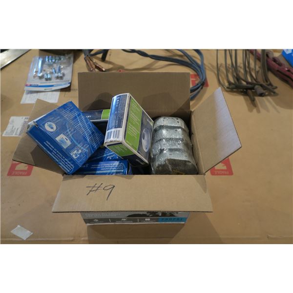 Lot electrical light boxes, fixtures etc.