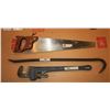 Image 1 : Pipe wrench, goose neck & saw