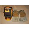 Image 1 : Auto Darkening Welding Helmet & Leather Gloves
