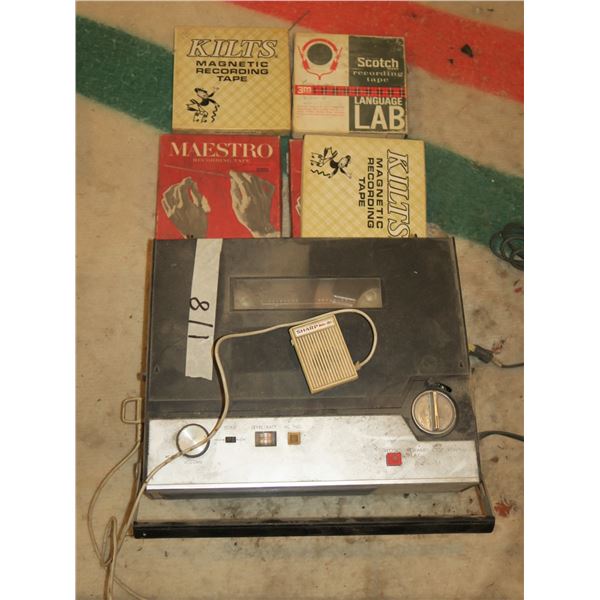 Reel to Reel Recorder w/ Mic & Tapes