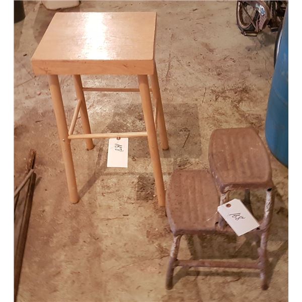 Metal Step Stool 17" + Stool 24" (Wobbly)