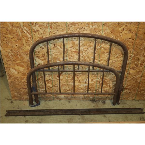 Vintage Metal Bed Frame 48"×40", Rails 74"