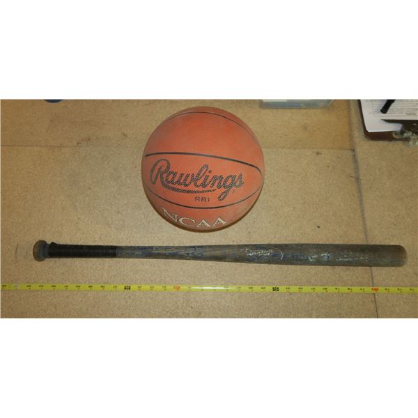 Vintage Kids Baseball Bat + Basket Ball