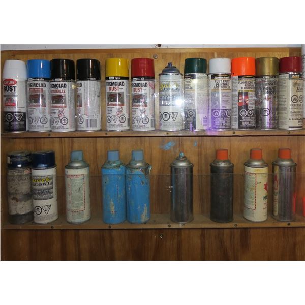 Lot misc. Partial Spray Paint Cans (Never Frozen) (Rack not included)