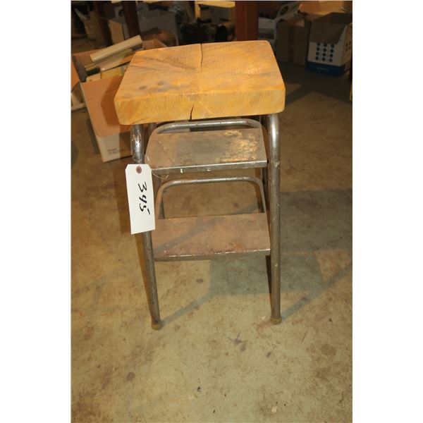 26" Vintage Metal Step Stool/Homemade Chair