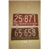 Image 1 : 1934, '46 Sask License Plates