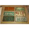 Image 1 : 6 Various Years Sask Plates