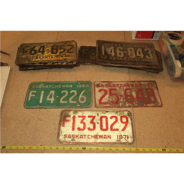 Lot Various Years Sask Plates (Most in poor condition)