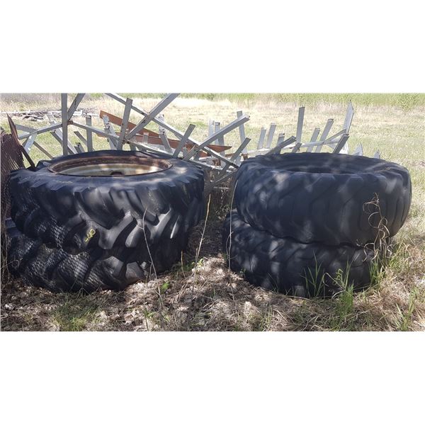 4 Tractor Tires, 2 with rims