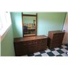 Image 1 : 2 Vintage Dressers + Mirror 60"×16"×30" & 32"×16"×38"