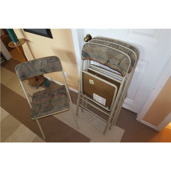 4 Folding Chairs Metal +Plastic