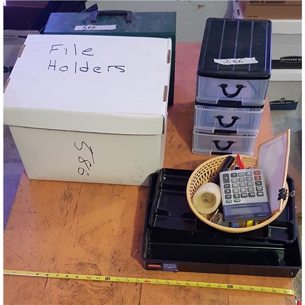 Lot of Office Supplies - File Holders Etc.