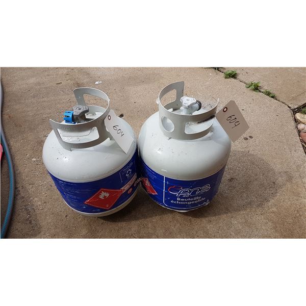 2 20 Lb Propane Tanks 1 Full