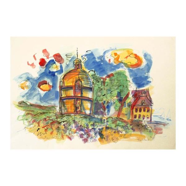 Ensrud "Chateau Latour" Original Mixed Media on Paper