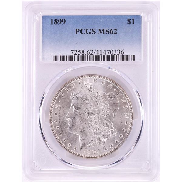 1899 $1 Morgan Silver Dollar Coin PCGS MS62