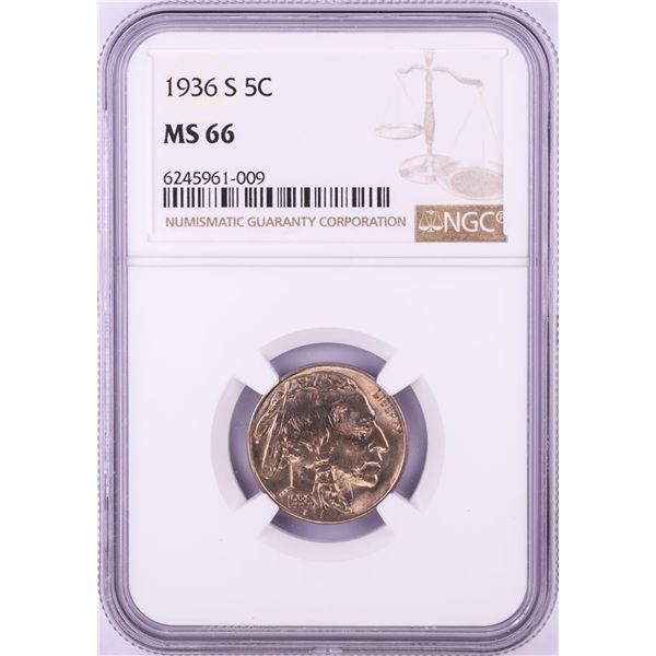 1936-S Buffalo Nickel Coin NGC MS66