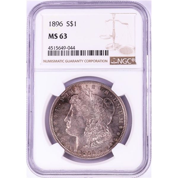 1896 $1 Morgan Silver Dollar Coin NGC MS63