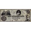 Image 1 : 1853 $2 The Ship Builders Bank Rockland, ME Obsolete Banknote