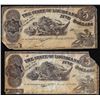 Image 1 : Lot of (2) 1863 $5 The State of Louisiana Baton Rouge, LA Obsolete Banknotes