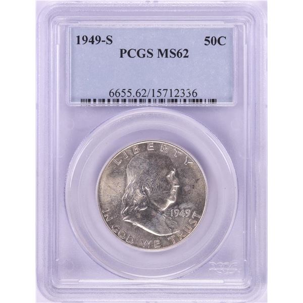 1949-S Franklin Half Dollar Coin PCGS MS62