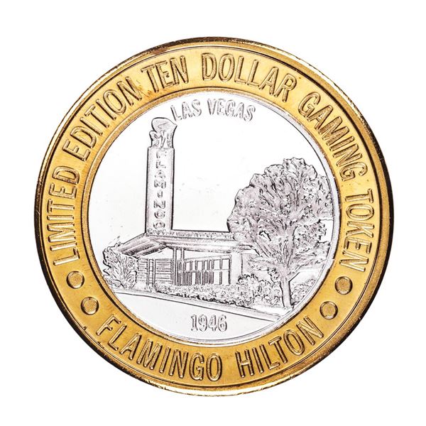 .999 Silver Flamingo Las Vegas Nevada $10 Casino Limited Edition Gaming Token