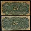 Image 2 : Lot of (2) 1863 4th Issue Twenty Five Cents Fractional Currency Notes