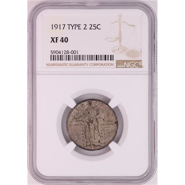 1917 Standing Liberty Quarter Coin NGC XF40