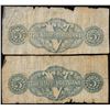 Image 2 : Lot of (2) 1863 $5 The State of Louisiana Baton Rouge, LA Obsolete Banknotes